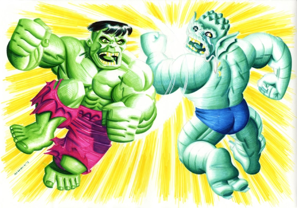 Hulk Vs. the Abomination, in Jed Raven's Marvel Comics Characters Comic
